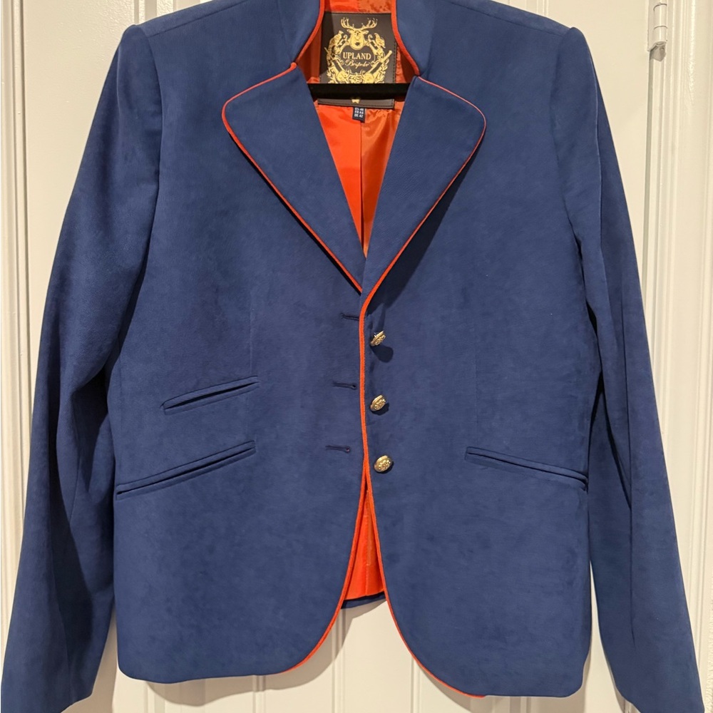 Blue Blazer with Red Accents